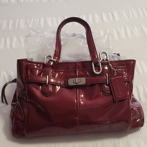 Coach Burgundy Patent Leather Satchel